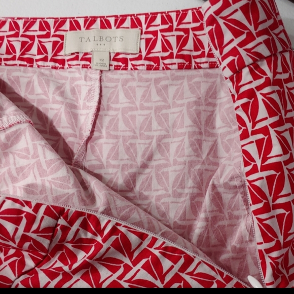 🆕Talbots | Sailboat Print Red & White STRETCH Skort Skirt Women's Size 12 - Picture 5 of 10